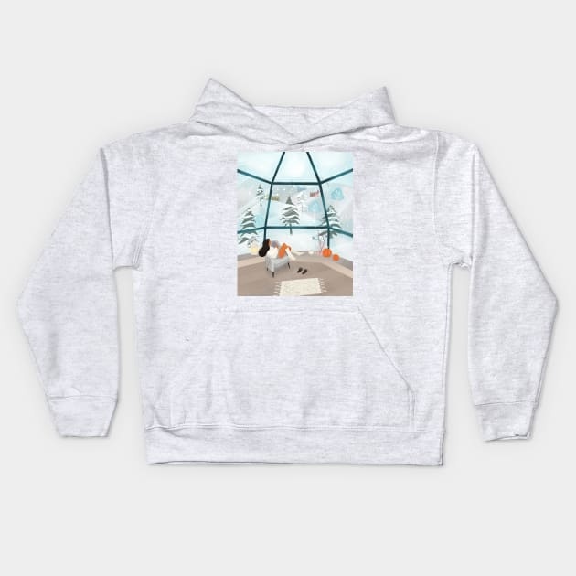 Winter wonderland Kids Hoodie by Petras